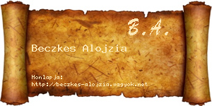 Beczkes Alojzia névjegykártya